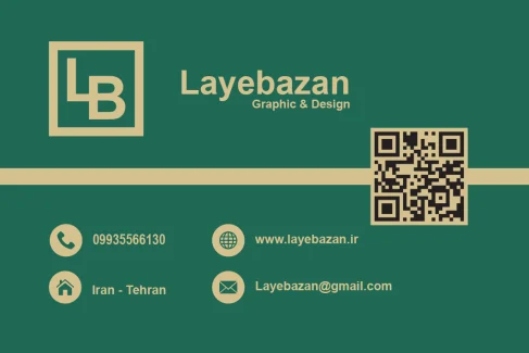 کارت ویزیت دوزبانه شرکتی سبز و طلایی | طراحی حرفه‌ای و لایه‌باز