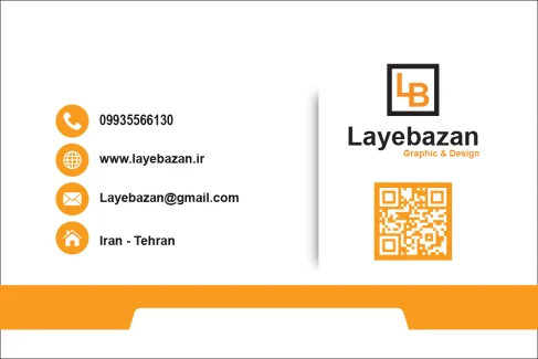 کارت ویزیت شرکتی مشکی و نارنجی | قالب حرفه‌ای کارت ویزیت لایه‌باز