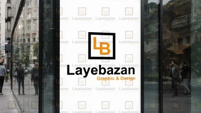 موکاپ پوستر شیشه‌ای فروشگاهی | Glass Poster Mockup لایه‌باز