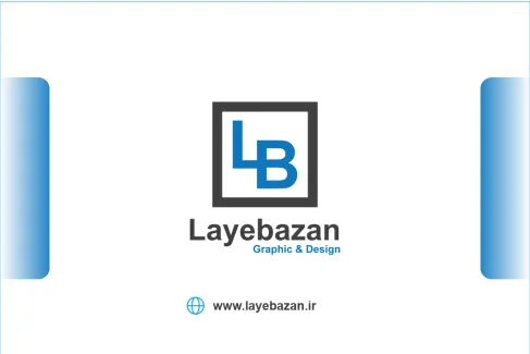 کارت ویزیت دو زبانه شرکتی آبی لایه باز