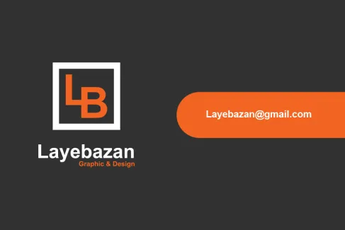کارت ویزیت دو زبانه مشکی نارنجی لایه باز