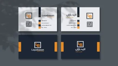 کارت ویزیت دو زبانه لایه باز | طراحی شرکتی و مدرن
